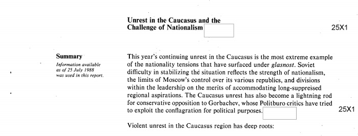 ЦРУ: Карабахский конфликт создал Горбачев